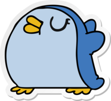 hand- getrokken sticker tekenfilm schattig kawaii rood Robin png