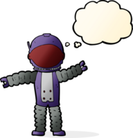 cartoon astronaut with thought bubble png