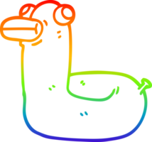 arco iris degradado línea dibujo de un dibujos animados amarillo anillo Pato png