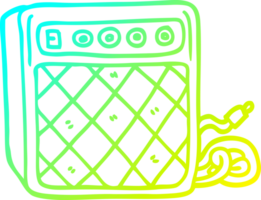 cold gradient line drawing of a cartoon retro speaker system png