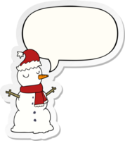 Karikatur Schneemann mit Rede Blase Aufkleber png