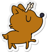 sticker cartoon illustration of  kawaii cute deer png