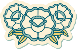 sticker of tattoo in traditional style of a bouquet of flowers png