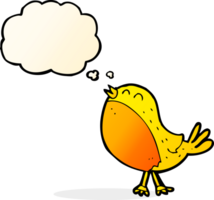 cartoon singing bird with thought bubble png