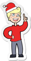 sticker of a cartoon man ready for christmas png