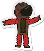 sticker of a cartoon astronaut reaching png