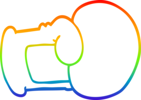 rainbow gradient line drawing cartoon boxing glove png