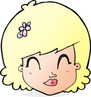 cartoon happy female face png