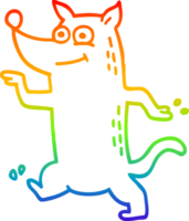 ligne de gradient arc en ciel dessin dessin animé chien drôle png