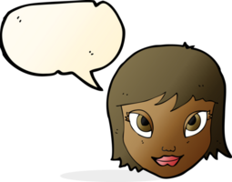 cartoon female face with speech bubble png