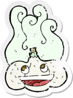 retro distressed sticker of a cartoon happy garlic png