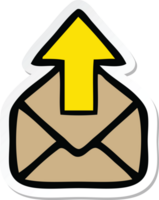 sticker of a cute cartoon envelope with arrow png