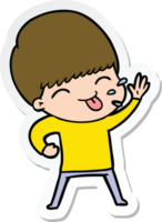 sticker of a happy cartoon boy png