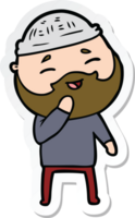 sticker of a cartoon happy bearded man png