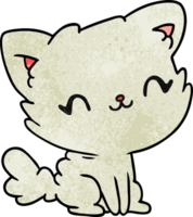 gato fofo kawaii bonito de desenho texturizado png