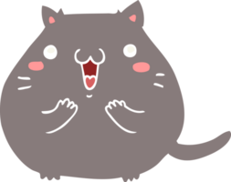 chat de dessin animé de style plat couleur heureux png