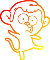 warm gradient line drawing cartoon surprised monkey png