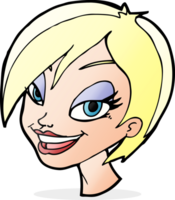 caricatura bonita cara femenina png