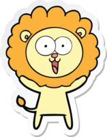 sticker of a happy cartoon lion png
