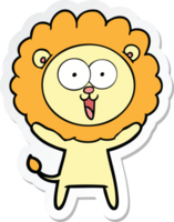 adesivo di un leone cartone animato felice png