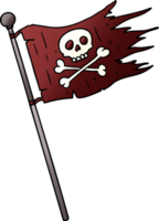 doodle de desenho animado gradiente de uma bandeira de piratas png