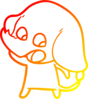 caldo gradiente di disegno simpatico cartone animato elefante png