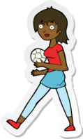 adesivo de uma garota de futebol de desenho animado png