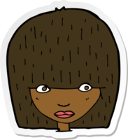 sticker of a cartoon staring woman png