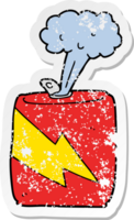 distressed sticker of a cartoon soda can png