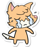 sticker of a crying fox cartoon png