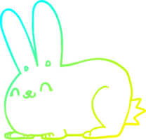 cold gradient line drawing cartoon rabbit png