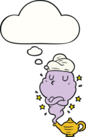 cartoon genie and thought bubble png