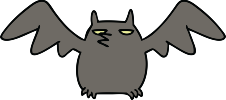 doodle de dessin animé d'une chauve-souris de nuit png