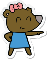 pegatina de una caricatura de oso hembra png