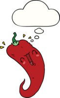 cartoon chili pepper and thought bubble png