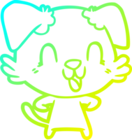 cold gradient line drawing laughing cartoon dog png