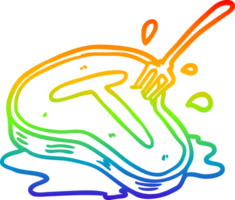 regenboog helling lijn tekening gekookt steak en vork png