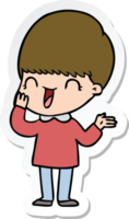 sticker of a happy cartoon boy png