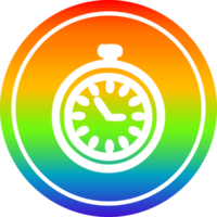 cronómetro circular en el espectro del arco iris png