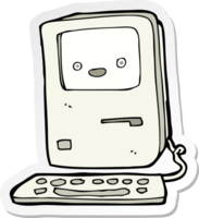 sticker of a cartoon old computer png