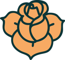 ícone de estilo de tatuagem de uma flor png