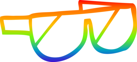 rainbow gradient line drawing cartoon sunglasses png