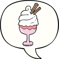 Cartoon-Eis-Dessert und Sprechblase png