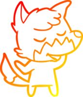 caldo gradiente di disegno simpatico cartone animato volpe png