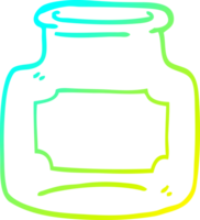 cold gradient line drawing cartoon of clear glass jar png