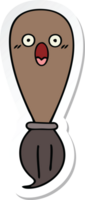 sticker of a cute cartoon paint brush png