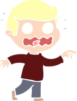 flat color style cartoon stressed out pointing png