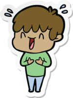 sticker van een cartoon lachende jongen png