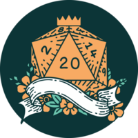 natural twenty D20 dice roll icon png