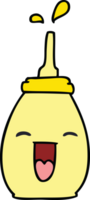 moutarde heureuse de dessin animé dessiné à la main excentrique png